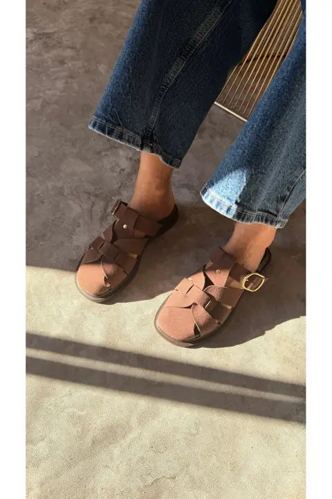 Küba Kadın Günlük/Şık Kahve Önü Kapalı Terlik